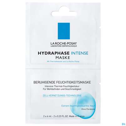 Sie sehen eine Packung La Roche Posay Gesichtspflege Hydraphase Maske 2x6ml 12ml, Produktbild: 01 La Roche Posay Gesichtspflege Hydraphase Maske 2x6ml 12ml, A-Nr.: 3083133 - 01