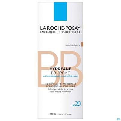 Sie sehen eine Packung La Roche Posay Gesichtspflege Hydreane Bb Cream Mittel 40ml, Produktbild: 01 La Roche Posay Gesichtspflege Hydreane Bb Cream Mittel 40ml, A-Nr.: 4116024 - 01