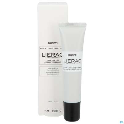 Sie sehen eine Packung Lierac Diopti Cernes Dark Cicles Correction Fluid 15ml, Produktbild: 04 Lierac Diopti Cernes Dark Cicles Correction Fluid 15ml, A-Nr.: 5848999 - 04