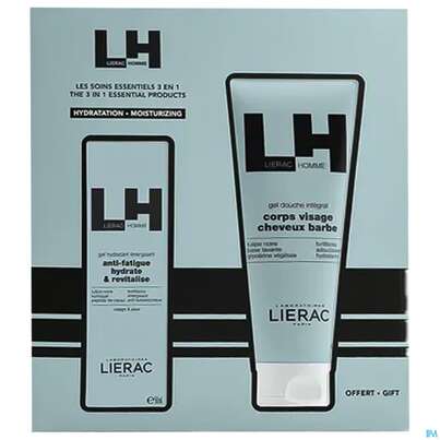 Sie sehen eine Packung Lierac Homme Set/moist Gel 50ml +shower-gel 200ml 1st, Produktbild: 01 Lierac Homme Set/moist Gel 50ml +shower-gel 200ml 1st, A-Nr.: 5764771 - 01