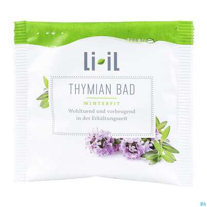 Sie sehen eine Packung Li-il Gesundheitsbad Winterfit Thymian 60g, Produktbild: 01 Li-il Gesundheitsbad Winterfit Thymian 60g, A-Nr.: 4857223 - 01