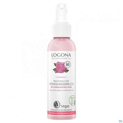 Sie sehen eine Packung Logona Bio Damaszener Rose Reinigungsmilch 125ml, Produktbild: 01 Logona Bio Damaszener Rose Reinigungsmilch 125ml, A-Nr.: 5411498 - 01