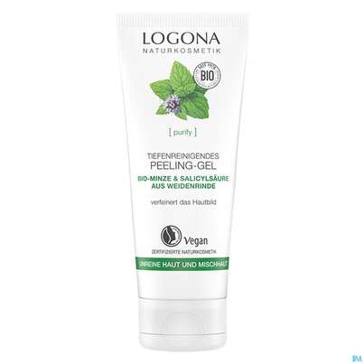 Sie sehen eine Packung Logona Bio Minze Peeling Gel 100ml, Produktbild: 01 Logona Bio Minze Peeling Gel 100ml, A-Nr.: 5411587 - 01