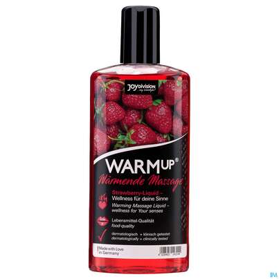 Sie sehen eine Packung Massage Liquid Warm Up Erdbeer 150ml, Produktbild: 02 Massage Liquid Warm Up Erdbeer 150ml, A-Nr.: 3432243 - 02
