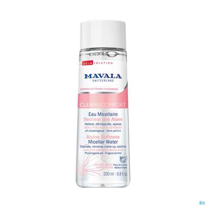 Sie sehen eine Packung Mavala Clean +comf Alpen Mizellenwasser 525.0 200ml, Produktbild: 03 Mavala Clean +comf Alpen Mizellenwasser 525.0 200ml, A-Nr.: 4910791 - 03