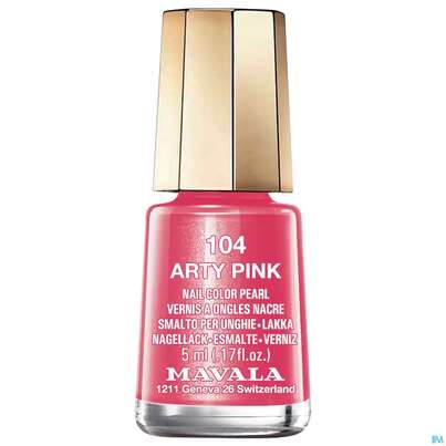 Sie sehen eine Packung Mavala Nagellacke 104 Arty Pink 5ml, Produktbild: 01 Mavala Nagellacke 104 Arty Pink 5ml, A-Nr.: 4197264 - 01