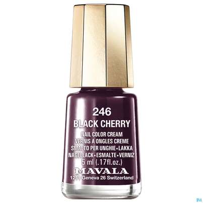 Sie sehen eine Packung Mavala Nagellacke 246 Black Cherr 5ml, Produktbild: 02 Mavala Nagellacke 246 Black Cherr 5ml, A-Nr.: 3416451 - 02