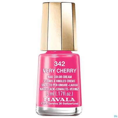 Sie sehen eine Packung Mavala Nagellacke 342 Very Cherry 5ml, Produktbild: 02 Mavala Nagellacke 342 Very Cherry 5ml, A-Nr.: 3653369 - 02