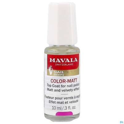 Sie sehen eine Packung Mavala Nagellacke Color-matt Ueberlack 10ml, Produktbild: 02 Mavala Nagellacke Color-matt Ueberlack 10ml, A-Nr.: 3460883 - 02