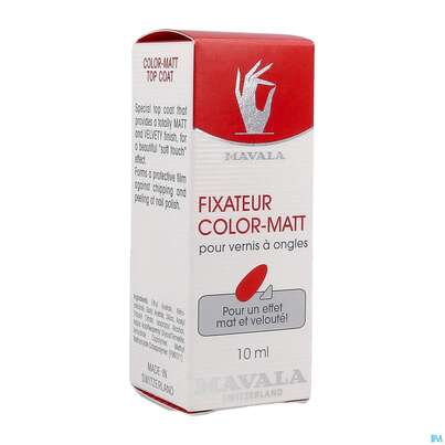 Sie sehen eine Packung Mavala Nagellacke Color-matt Ueberlack 10ml, Produktbild: 03 Mavala Nagellacke Color-matt Ueberlack 10ml, A-Nr.: 3460883 - 03