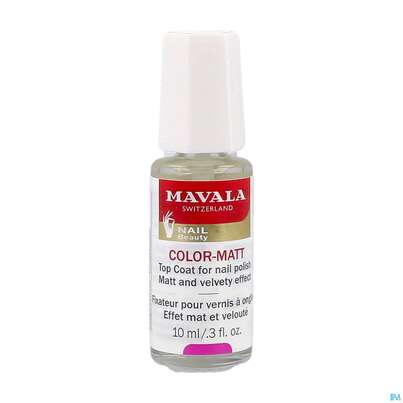 Sie sehen eine Packung Mavala Nagellacke Color-matt Ueberlack 10ml, Produktbild: 04 Mavala Nagellacke Color-matt Ueberlack 10ml, A-Nr.: 3460883 - 04