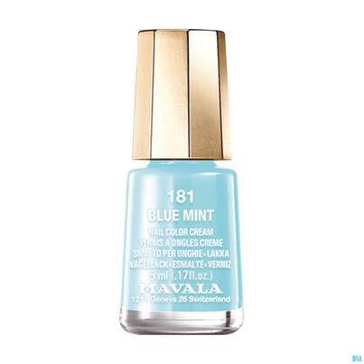 Sie sehen eine Packung Mavala Nagellacke Delicious Blue Mint C181 5ml, Produktbild: 01 Mavala Nagellacke Delicious Blue Mint C181 5ml, A-Nr.: 3965790 - 01