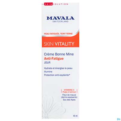 Sie sehen eine Packung Mavala Skin Vitality Tagescreme 534.02 45ml, Produktbild: 01 Mavala Skin Vitality Tagescreme 534.02 45ml, A-Nr.: 4910673 - 01