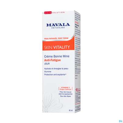 Sie sehen eine Packung Mavala Skin Vitality Tagescreme 534.02 45ml, Produktbild: 02 Mavala Skin Vitality Tagescreme 534.02 45ml, A-Nr.: 4910673 - 02