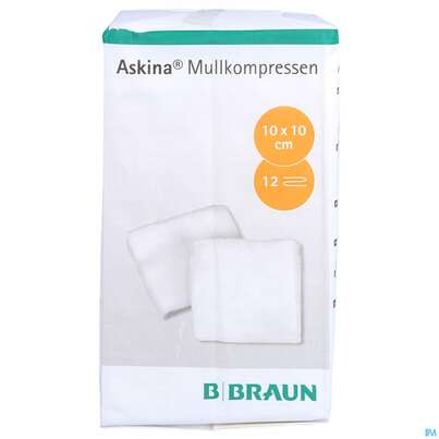 Mullkompressen Askina 12fach Unsteril 10x 10cm 100st, A-Nr.: 1779043 - 01