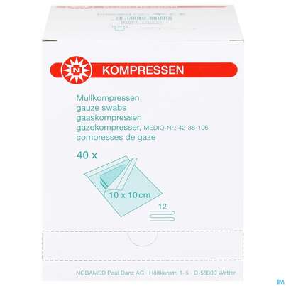 Mullkompressen Noba/17faedig Steril 12fach 10x 10cm 2x40 80st, A-Nr.: 2335992 - 01