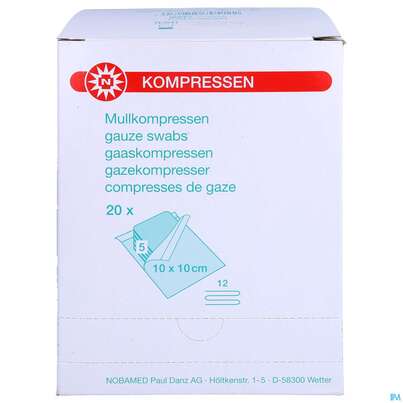 Mullkompressen Noba/17faedig Steril 12fach 10x 10cm 5x20 100st, A-Nr.: 2336000 - 01