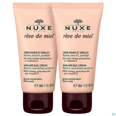 Sie sehen eine Packung Nuxe Reve De Miel Duo Hand +nail Creme 2st, Produktbild: 04 Nuxe Reve De Miel Duo Hand +nail Creme 2st, A-Nr.: 4774520 - 04
