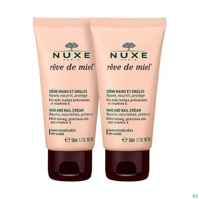 Sie sehen eine Packung Nuxe Reve De Miel Duo Hand +nail Creme 2st, Produktbild: 05 Nuxe Reve De Miel Duo Hand +nail Creme 2st, A-Nr.: 4774520 - 05