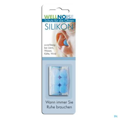 Ohrenschutz Wellnoise Ohrenstopfen Silikon Blau 6st, A-Nr.: 3209640 - 02