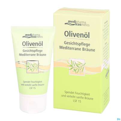 Sie sehen eine Packung Oliven Oel Dr.theiss Gesichtspflege Mediterrane Braeune 50ml, Produktbild: 06 Oliven Oel Dr.theiss Gesichtspflege Mediterrane Braeune 50ml, A-Nr.: 3748615 - 06