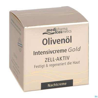 Sie sehen eine Packung Oliven Oel Dr.theiss Intensiv Creme Gold Nacht Zell Aktiv 50ml, Produktbild: 05 Oliven Oel Dr.theiss Intensiv Creme Gold Nacht Zell Aktiv 50ml, A-Nr.: 4900982 - 05