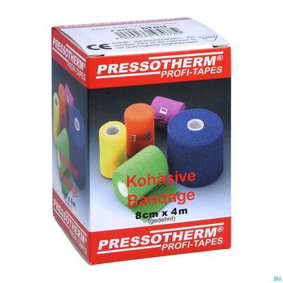 Pressotherm Bandage Kohaesive Elastische Fixierbinde Selbst Haftend Blau 8cmx 1st, A-Nr.: 4251006 - 03