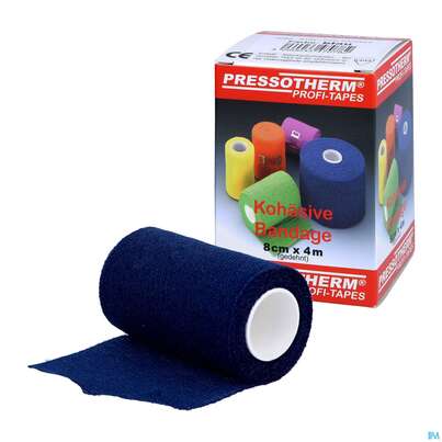 Pressotherm Bandage Kohaesive Elastische Fixierbinde Selbst Haftend Blau 8cmx 1st, A-Nr.: 4251006 - 04