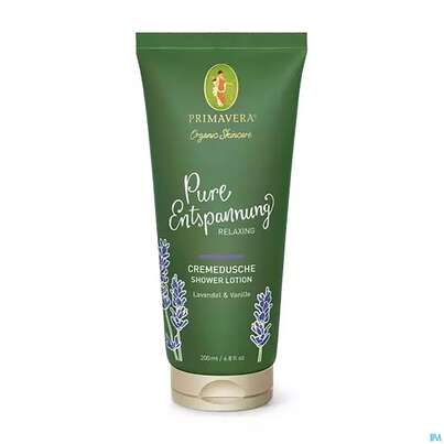 Sie sehen eine Packung Primavera Pure/entspannung Cremedusche 200ml, Produktbild: 01 Primavera Pure/entspannung Cremedusche 200ml, A-Nr.: 5732593 - 01
