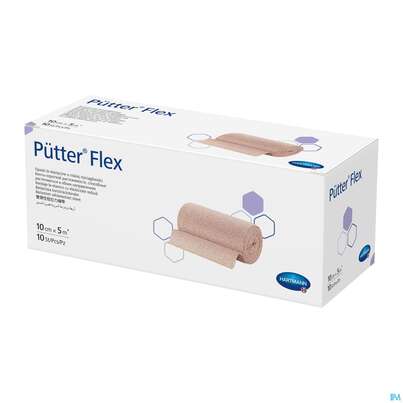 Sie sehen eine Packung Puetter-verband Flex Kurzzugbinde 10cm 10st, Produktbild: 03 Puetter-verband Flex Kurzzugbinde 10cm 10st, A-Nr.: 3942607 - 03