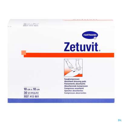 Saugkompresse Zetuvit Unsteril 10x 10cm 30st, A-Nr.: 1166524 - 04