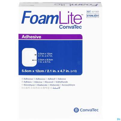 Schaumverband Adhaesiv Foam Lite Convatec 5,5x12cm 42156 10st, A-Nr.: 4556160 - 01