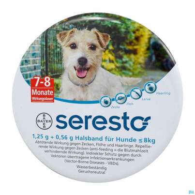 Seresto Halsband F/hunde Kleiner Gleich 8kg 1,25g + 0,56g 1st, A-Nr.: 3907692 - 02