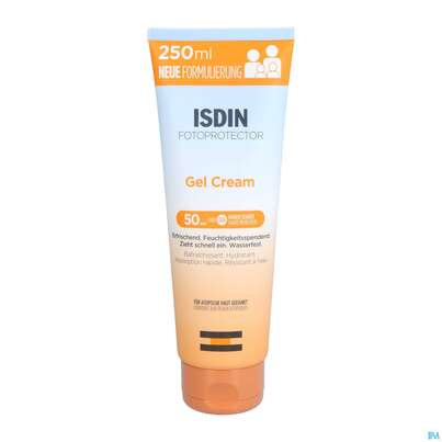 Sie sehen eine Packung Sonnenprodukte Isdin/fotoprotection Gel Cream Lsf 50 250ml, Produktbild: 07 Sonnenprodukte Isdin/fotoprotection Gel Cream Lsf 50 250ml, A-Nr.: 5670685 - 07