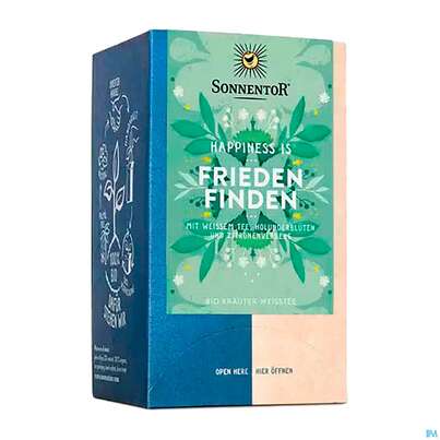 Sie sehen eine Packung Sonnentor Tee/bio Happiness Is Tee Friede Finden 02587 18st, Produktbild: 06 Sonnentor Tee/bio Happiness Is Tee Friede Finden 02587 18st, A-Nr.: 4899233 - 06