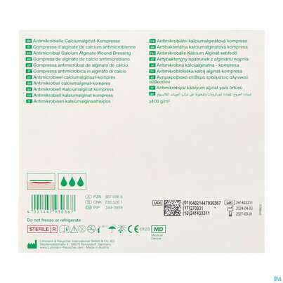 Suprasorb/steril A+ag Antimikrob.calcium-alginat Kompresse 10x 10cm 10st, A-Nr.: 3070366 - 03