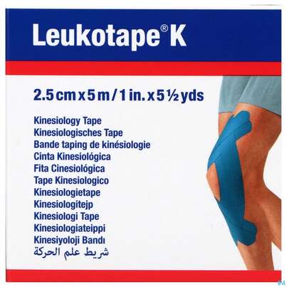 Tape Kinesiologisch Leukotape K 5mx 2,5cm Blau 1st, A-Nr.: 3151917 - 01