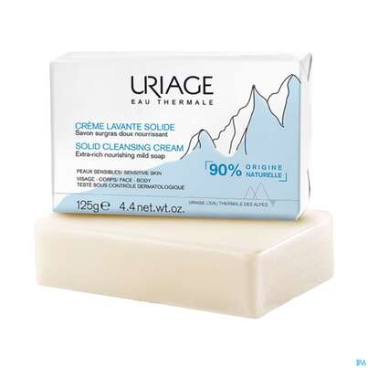 Sie sehen eine Packung Uriage Feste Duschcreme 125g, Produktbild: 04 Uriage Feste Duschcreme 125g, A-Nr.: 5619106 - 04