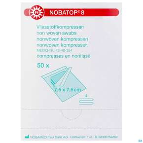 Vlieskompressen Nobatop Steril 4fach 7,5x 7,5cm 50x2 100st, A-Nr.: 2336218 - 01