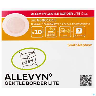 Wundauflagen Allevyn Gentle Border Lite Oval 8,6x 7,7cm 10st, A-Nr.: 4020442 - 01