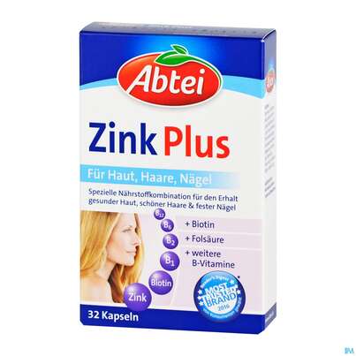 Sie sehen eine Packung Zink Kapseln Abtei Naehrstoff 50000 32st, Produktbild: 03 Zink Kapseln Abtei Naehrstoff 50000 32st, A-Nr.: 2577117 - 03
