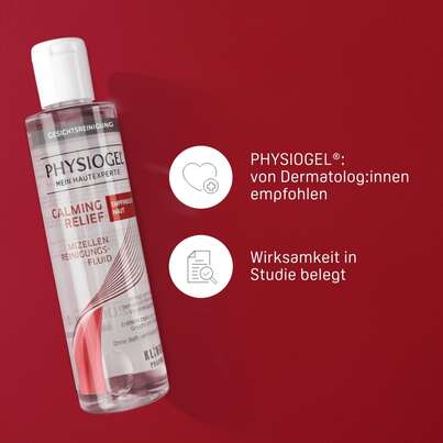 Sie sehen eine Packung PHYSIOGEL Calming Relief Mizellen Reinigungsfluid für empfindliche Haut, Produktbild: 04 PHYSIOGEL Calming Relief Mizellen Reinigungsfluid für empfindliche Haut, A-Nr.: 5388411 - 04