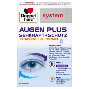Doppelherz system AUGEN PLUS SEHKRAFT + SCHUTZ + Tränenfilm-Formel, A-Nr.: 3448468 - 01