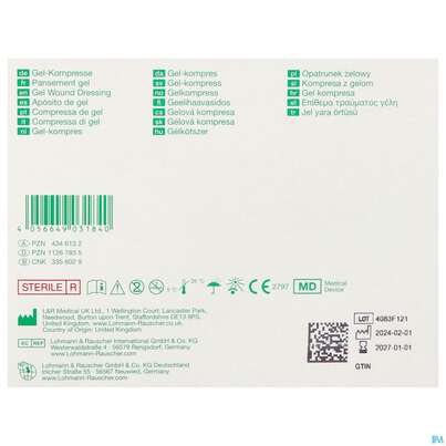 Suprasorb Steril G Gel-kompresse 5x 6,5cm 5st, A-Nr.: 4346132 - 04