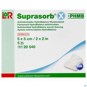 Suprasorb X-phmb Hydrobalance Wundverband Antimikrobiell 5x 5cm 5st, A-Nr.: 3065187 - 01