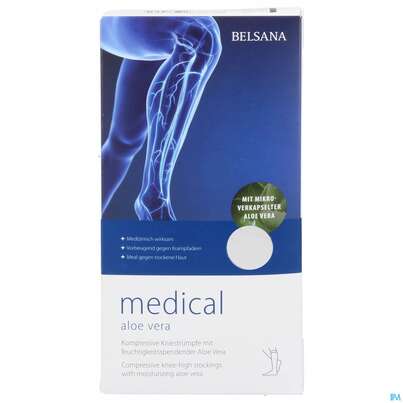 Stuetzstruempfe Belsana/medical/aloe Vera Ad Knie Gr M1 36-38 Weiss 2st, A-Nr.: 5226192 - 01