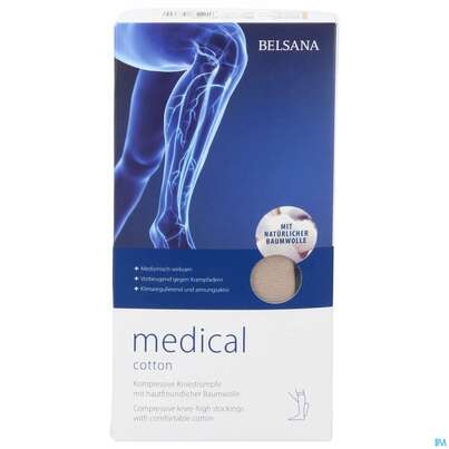 Stuetzstruempfe Belsana/medical Cotton Ad Knie Gr L4 45-47 Beige 2st, A-Nr.: 5223816 - 01