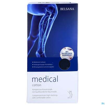 Stuetzstruempfe Belsana/medical Cotton Ad Knie Gr S3 42-44 Marine 2st, A-Nr.: 5223035 - 01