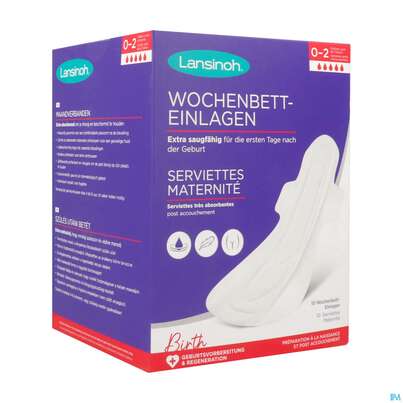 Sie sehen eine Packung Lansinoh Wochenbetteinlagen 0-2 Wochen L 10st, Produktbild: 05 Lansinoh Wochenbetteinlagen 0-2 Wochen L 10st, A-Nr.: 5758664 - 05