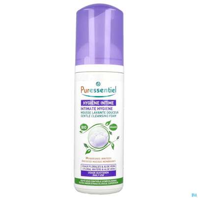 Sie sehen eine Packung Puressentiel Intimhygiene Bio Waschschaum 150ml, Produktbild: 01 Puressentiel Intimhygiene Bio Waschschaum 150ml, A-Nr.: 5839279 - 01